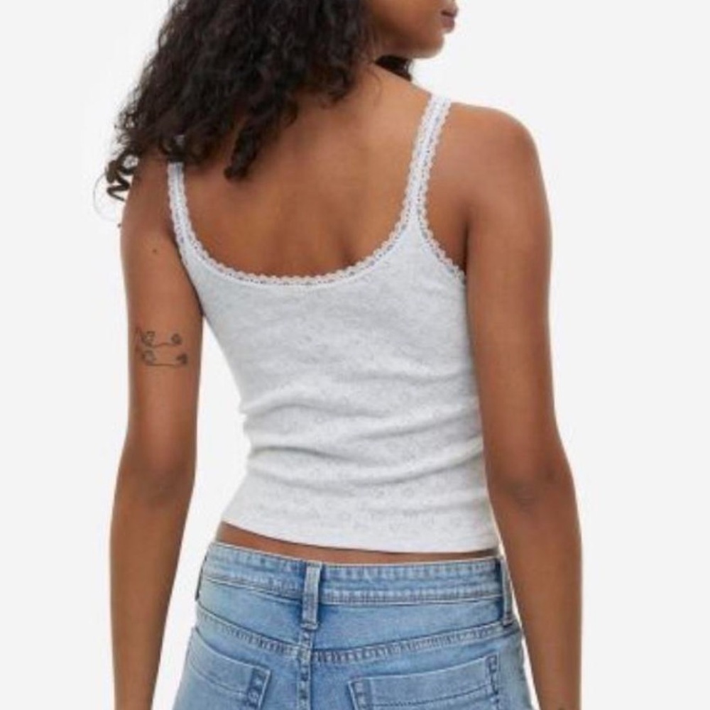 H&M White Ribbed Tank Top - Picture 2 of 5